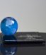 Picture of Blue Frosted Crystal Globe Award