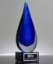 Picture of Blue Rain Drop Art Glass Award